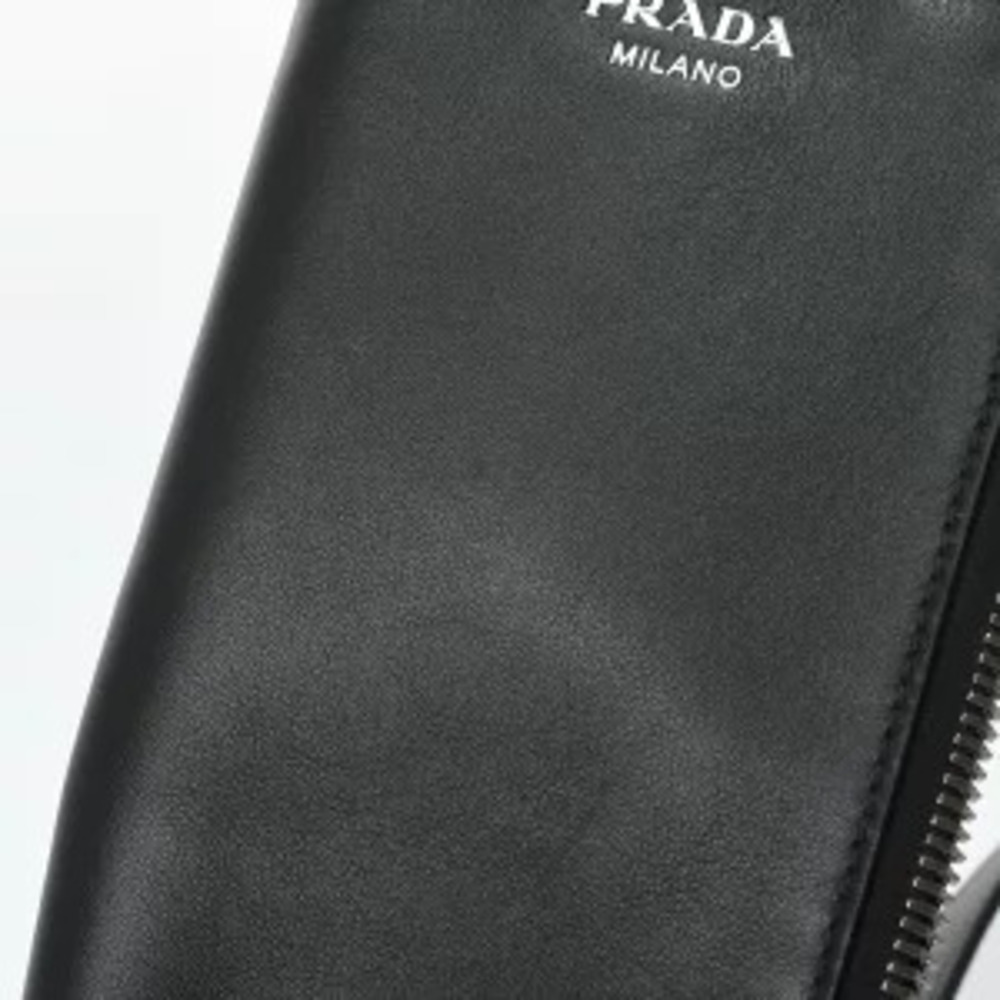 Prada Triangle Shoulder Bag Blue Black Saffiano Leather - Picture 8 of 9